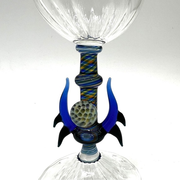 Antonio Salviati Venetian Murano Trident Art Glass Chalice Wine Goblet - Picture 3 of 17